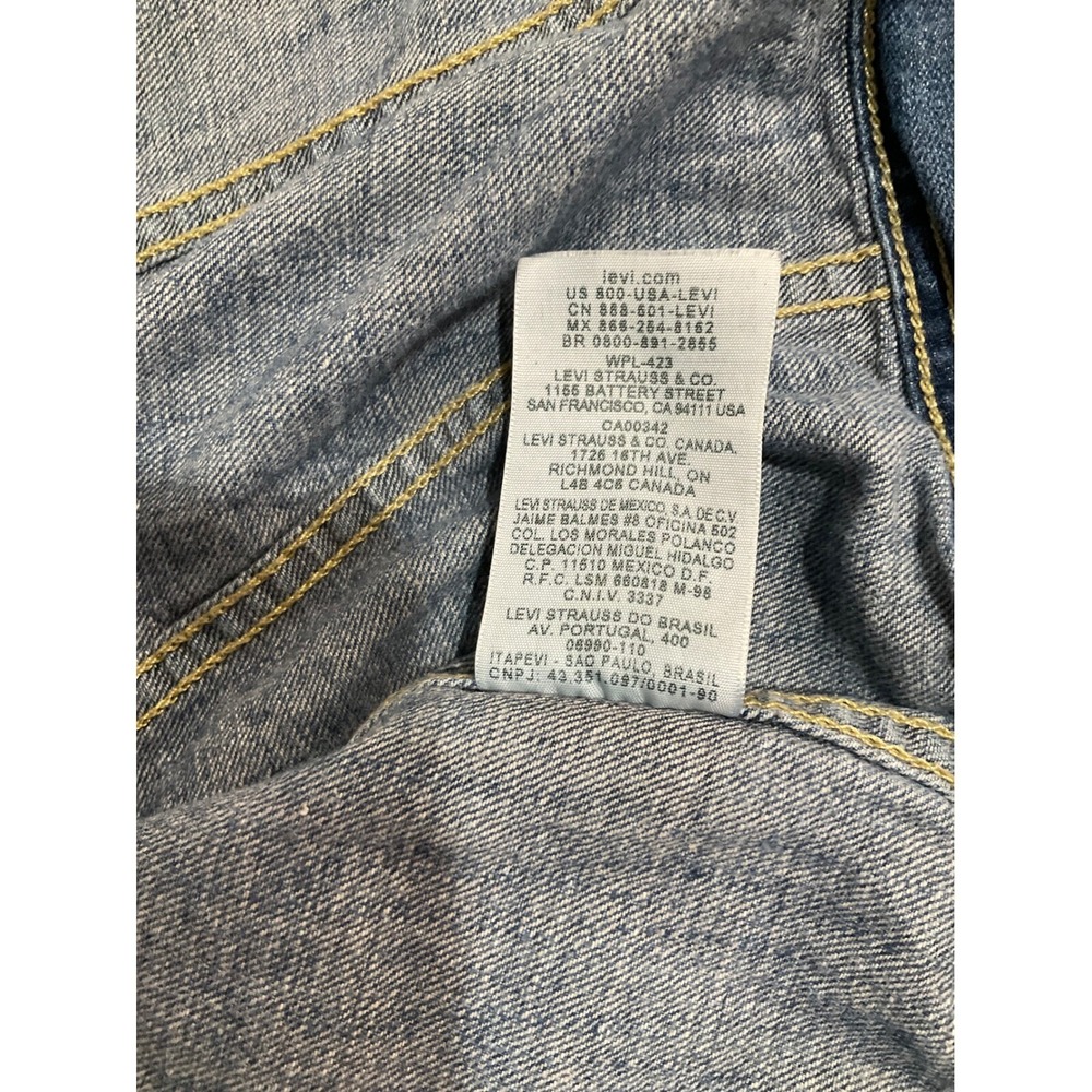 Vintage Y2K Womens Levis Denim Jacket LVC Pocket Crop - Picture 6 of 6